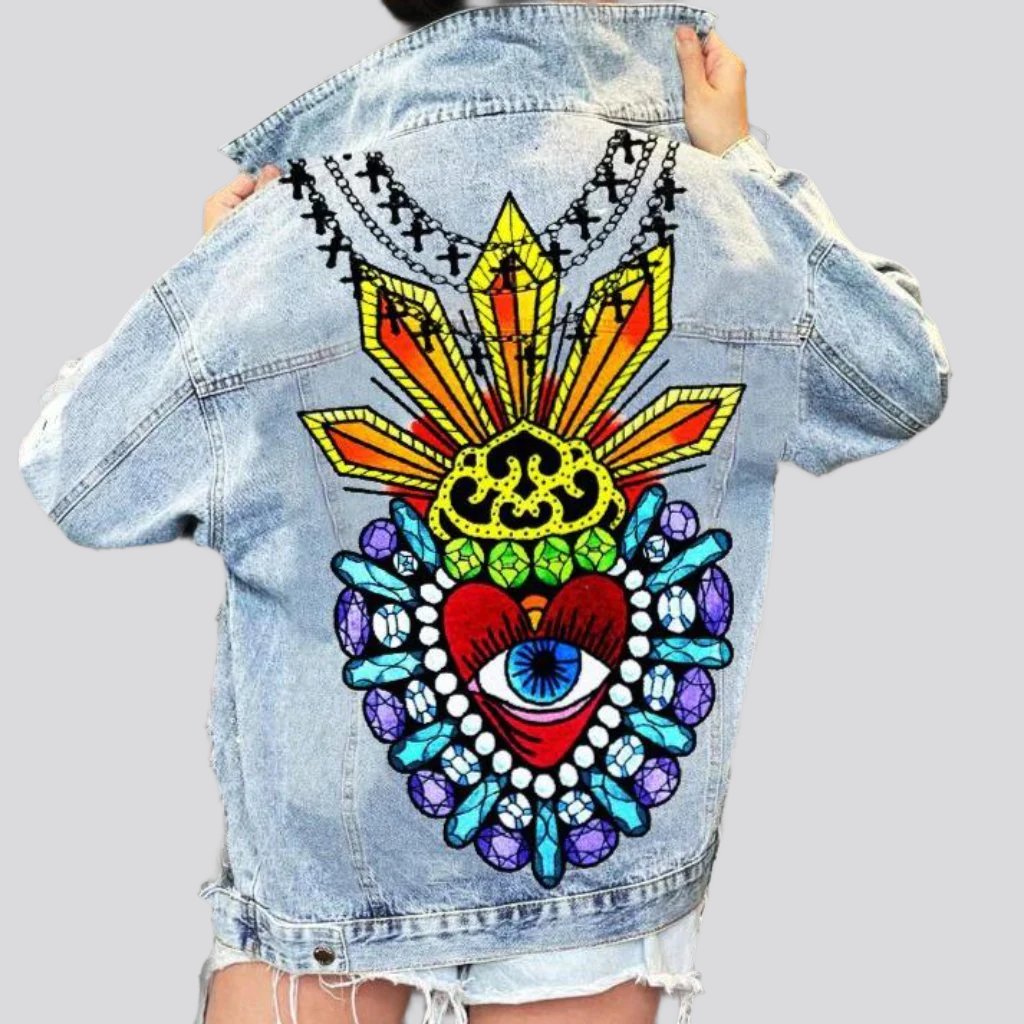 Chaqueta vaquera de mujer pintada