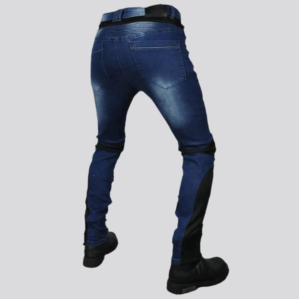 Color protective men moto jeans