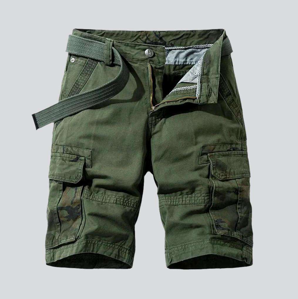 Camouflage cargo men denim shorts