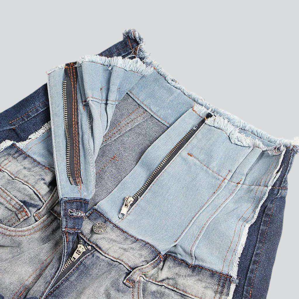 Baggy-Jeans mit verkürztem Bund für Damen