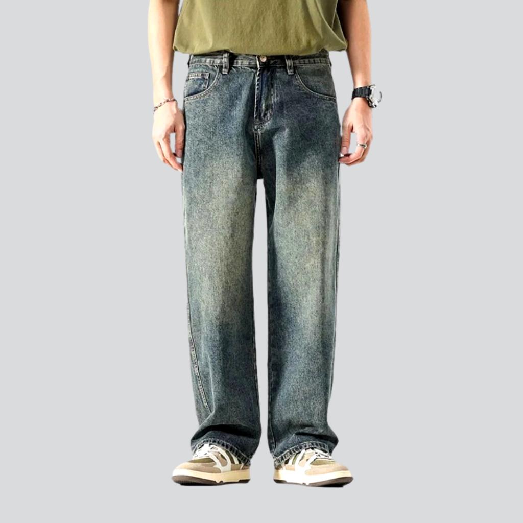 Baggy Mid-Waist-Jeans für Herren