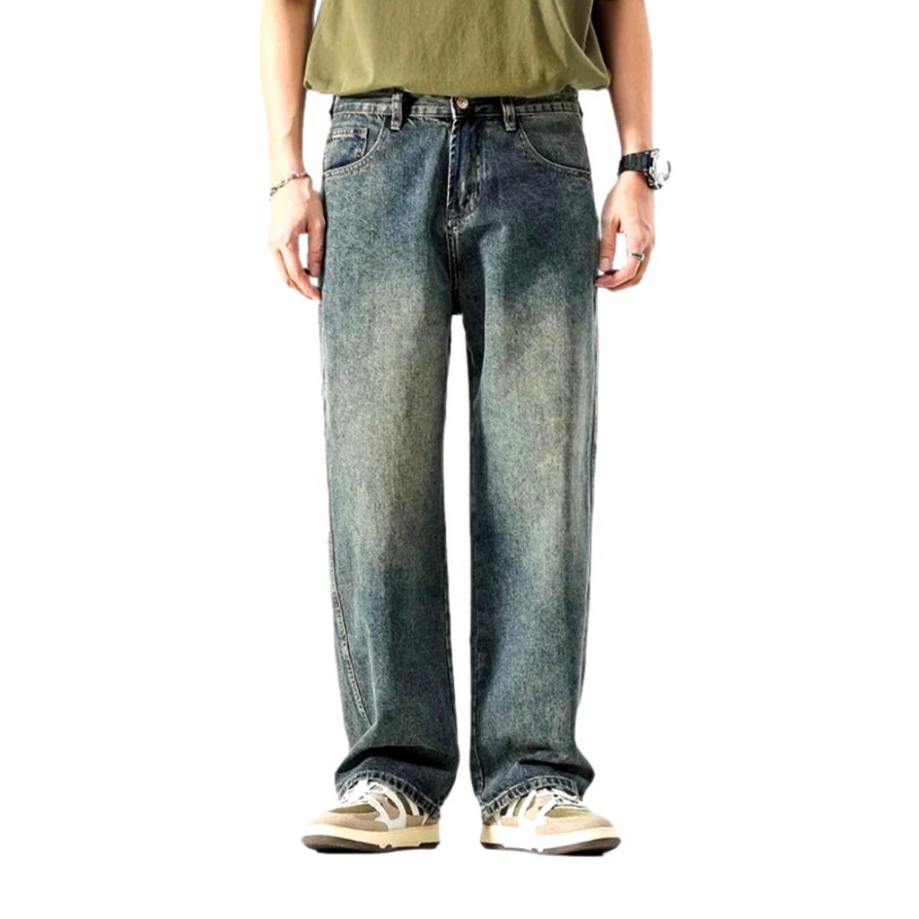 Baggy mid-waist jeans for men