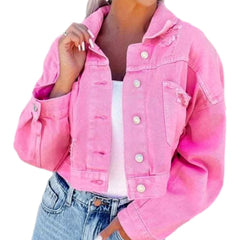 Jeansjacke für Damen mit Rissen