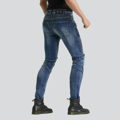 Skin-friendly men biker jeans