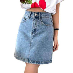 Light wash casual denim skirt