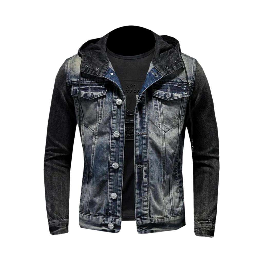 Hooded men denim jacket