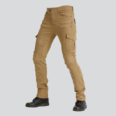 Sandfarbene Biker-Jeanshose