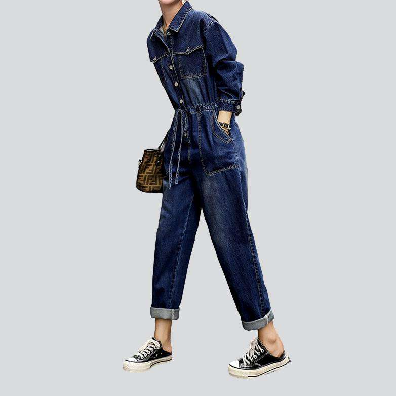 Casual loose women denim overall