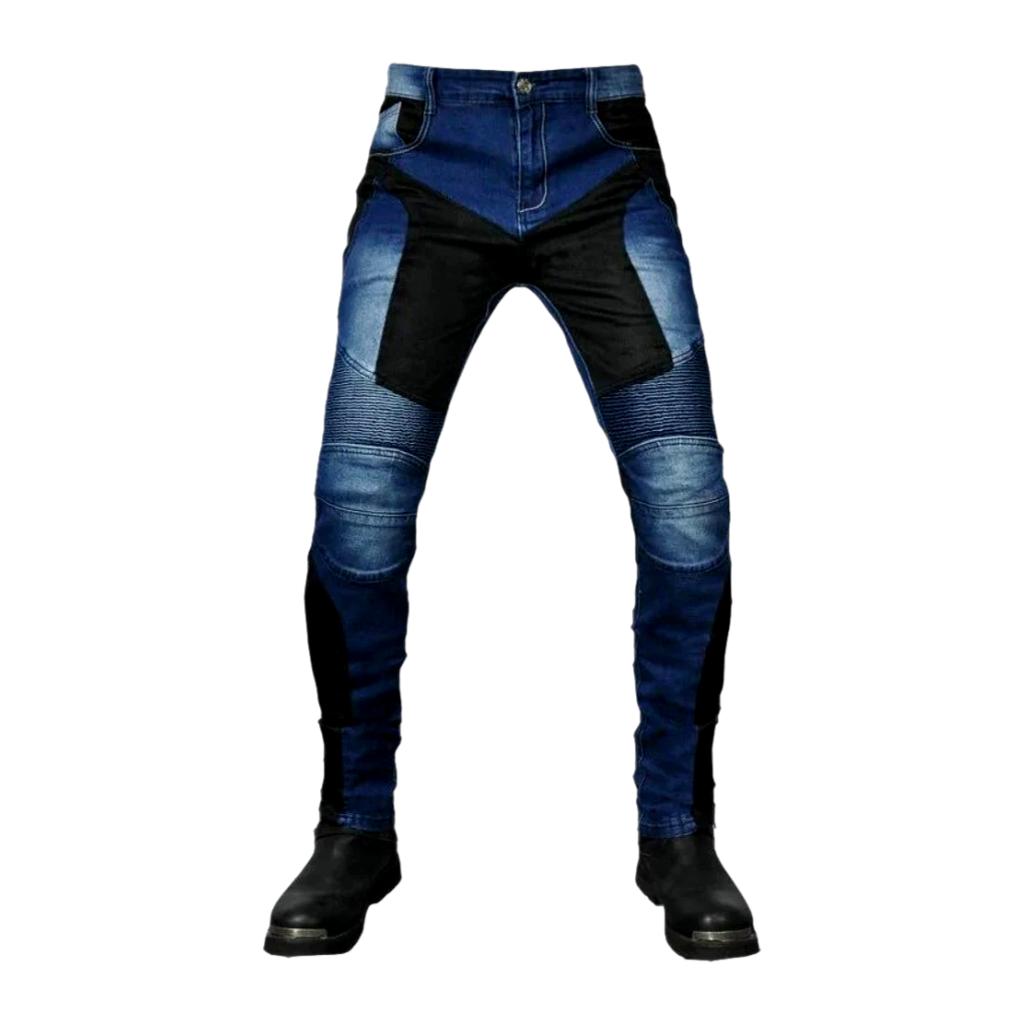 Stonewashed Herren Motorradjeans