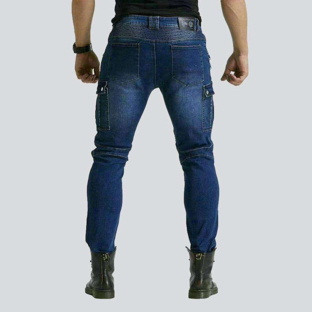 Biker cargo jeans with zippers