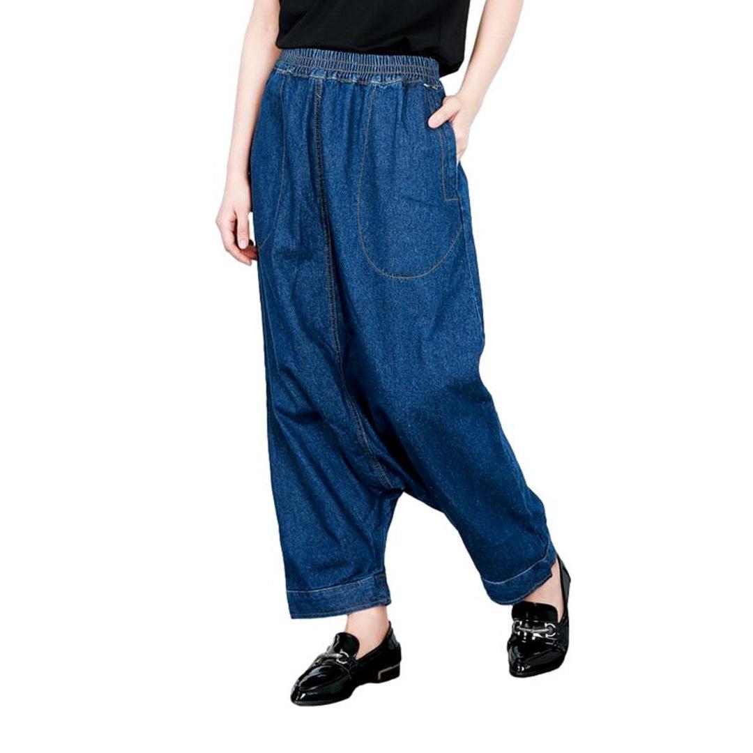 Unrubbed harem denim pants