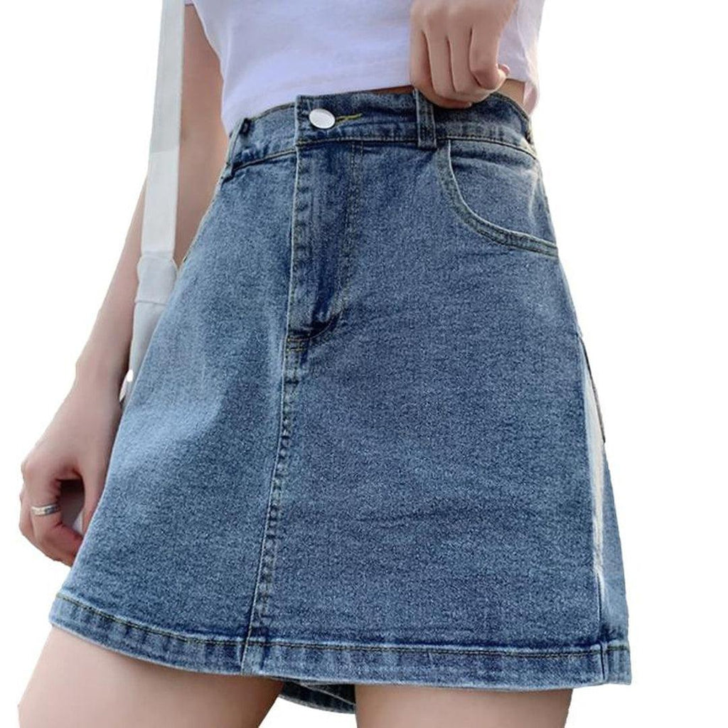 Simple skort denim skirt