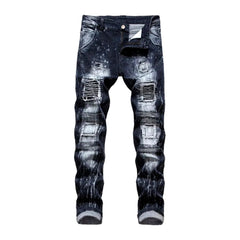 Patched jeans for young men