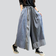 Street-style culottes denim pants