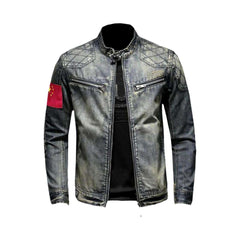 Chaqueta vaquera de motociclista para hombre