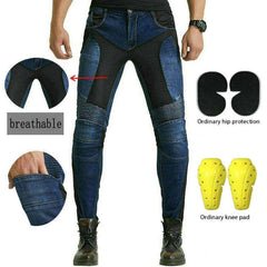 Breathable mesh men moto jeans