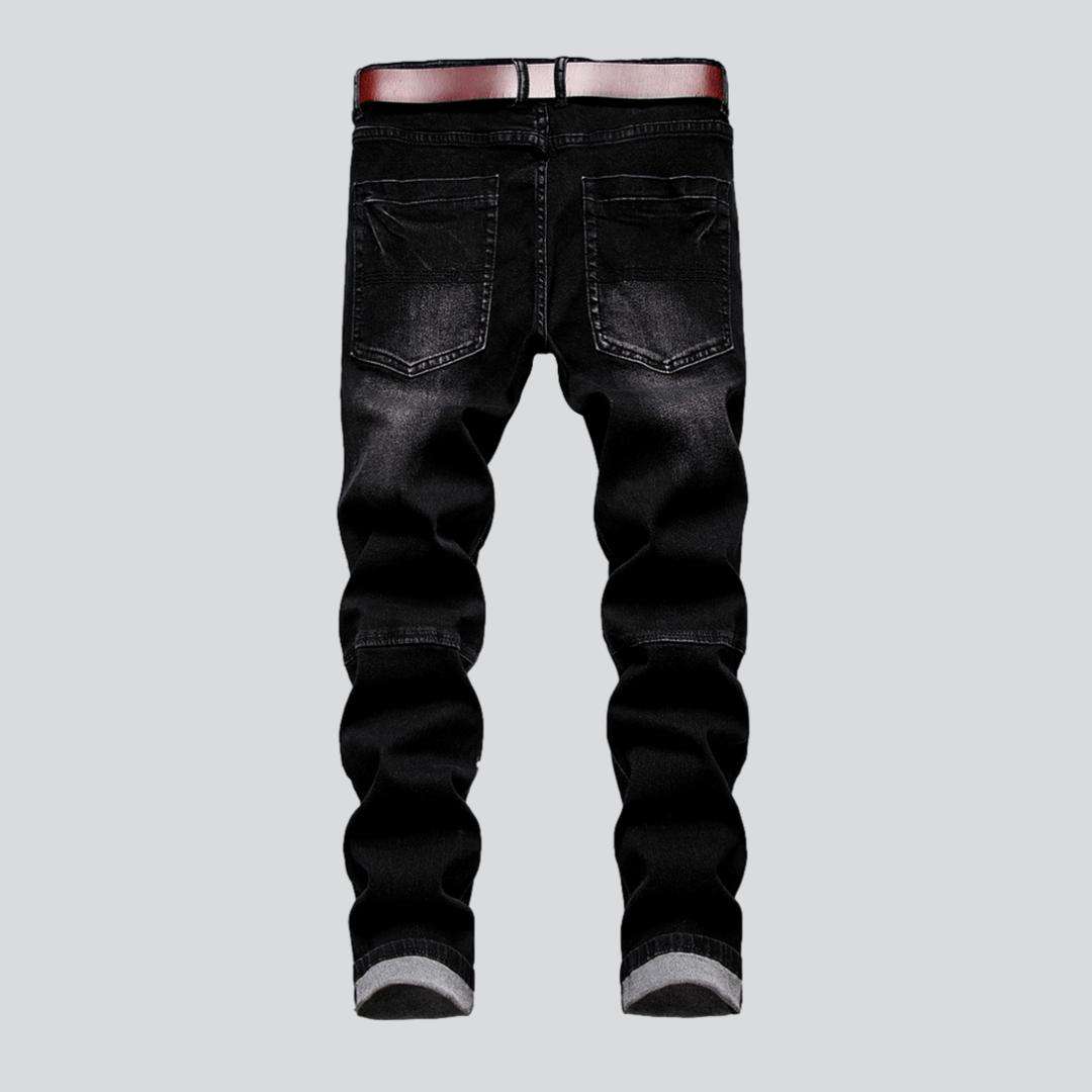 Color-embellished patchwork men jeans