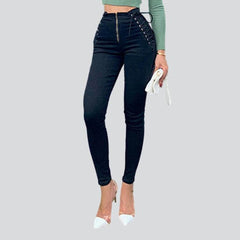 Women skinny jeans with drawstrings