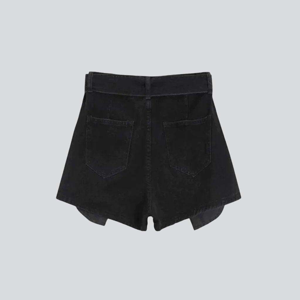 Inside out pocket denim shorts