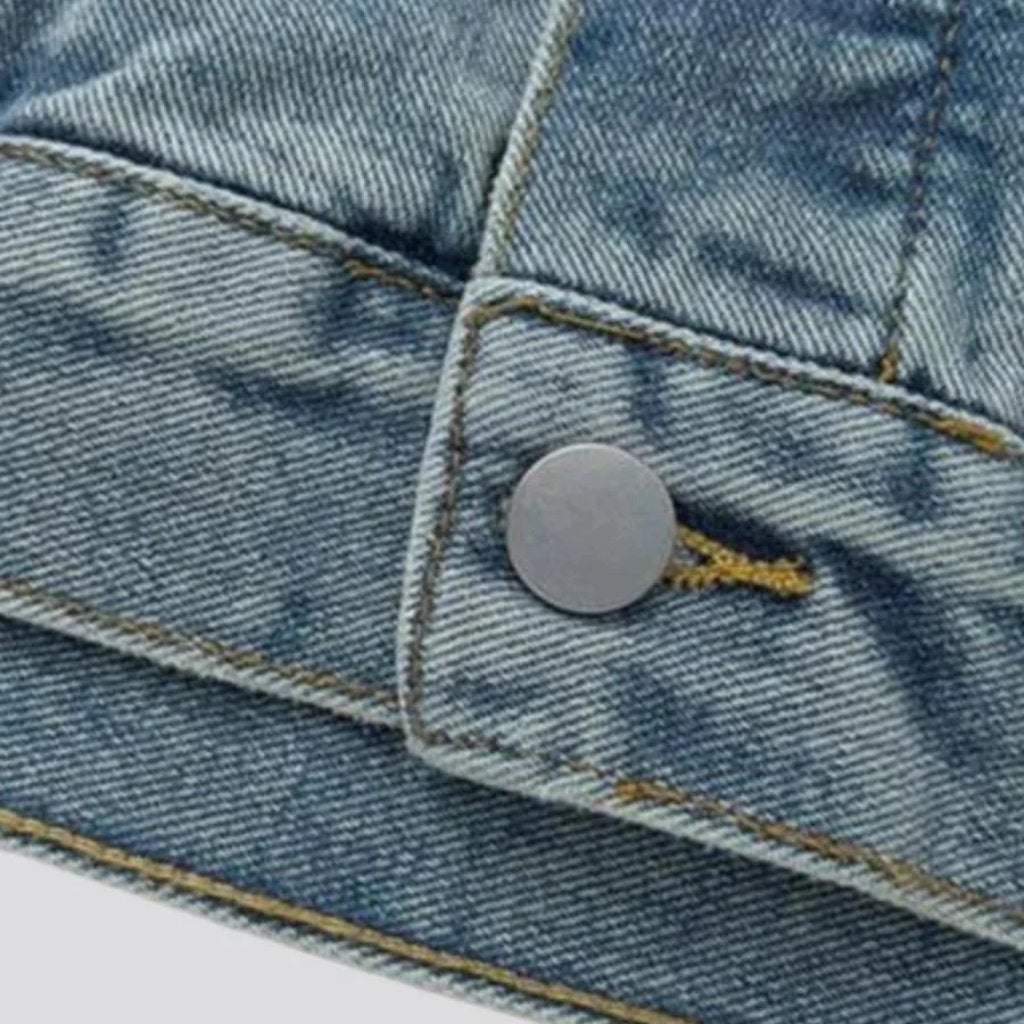 Street-Jeansjacke mit braunem Kragen für Herren