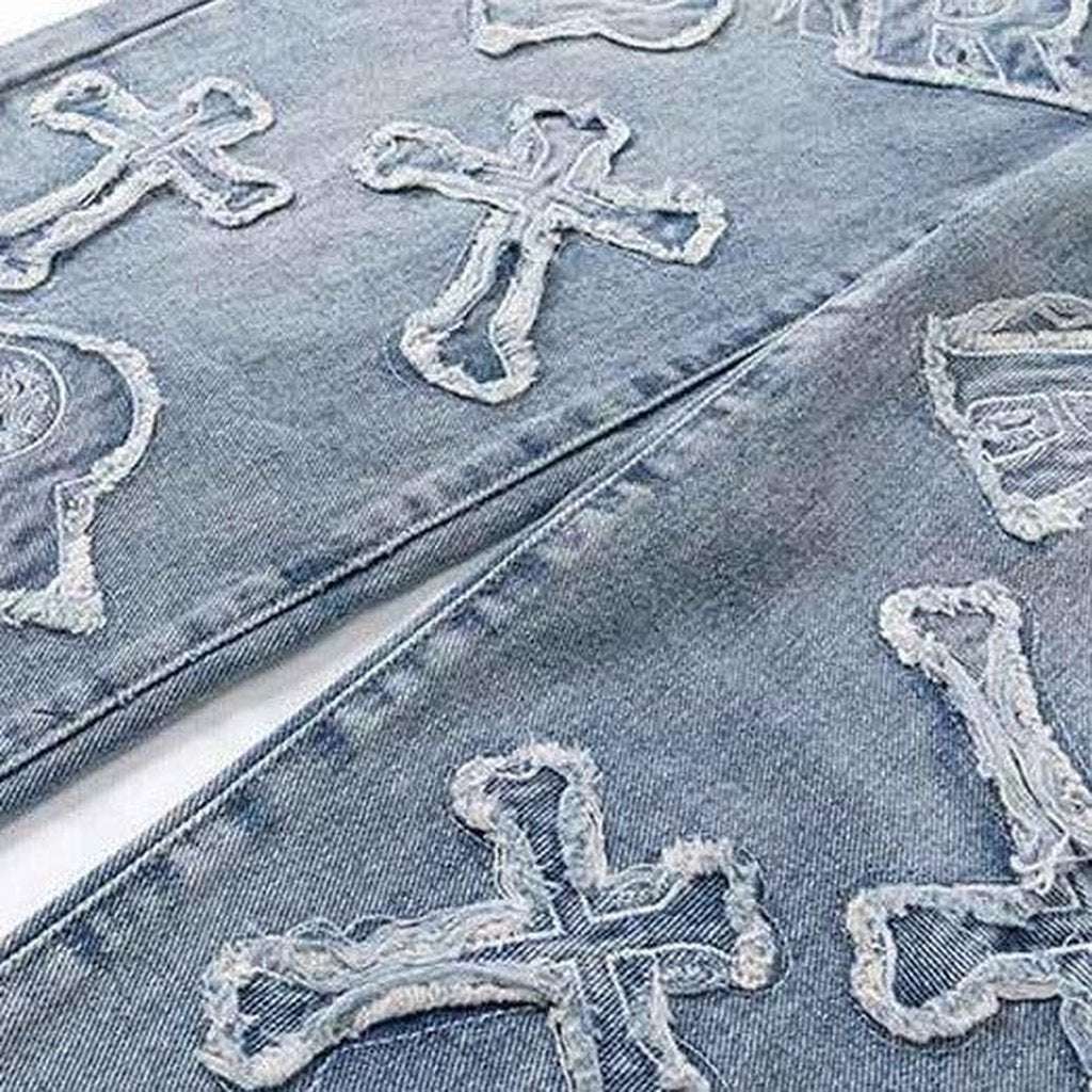 Baggy-Jeans mit Buchstabenstickerei für Herren