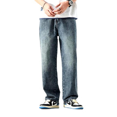 Baggy mid-waist jeans for men