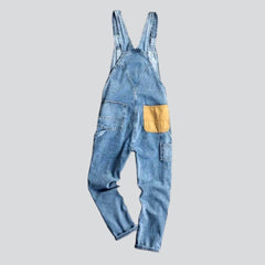 Ripped carpenter men denim jumpsuit