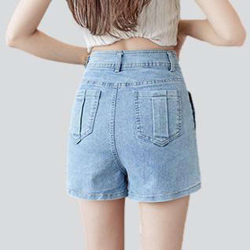 Asymmetric mini women denim skort