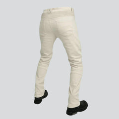 White men biker jeans