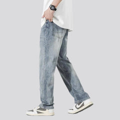 Stonewashed men mid-waist jeans