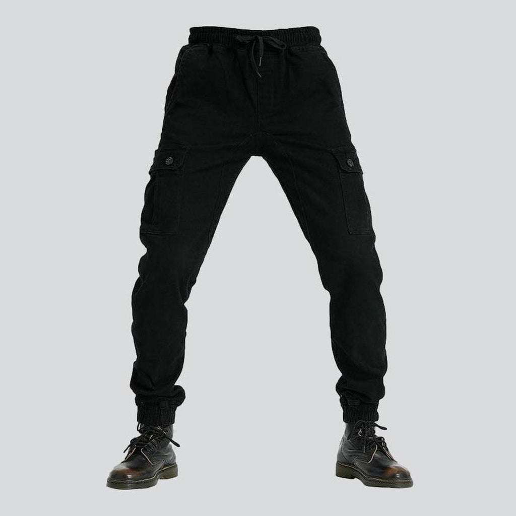 Pantalones vaqueros estilo biker con cintura elástica