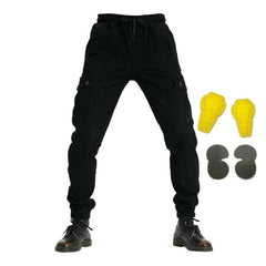 Elastic waist biker denim pants