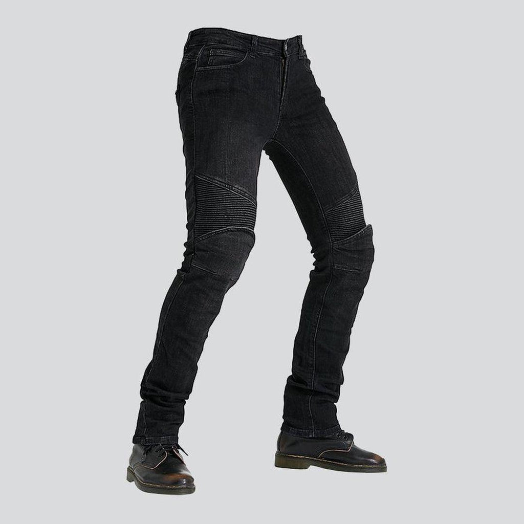 Wear resistant men moto jeans