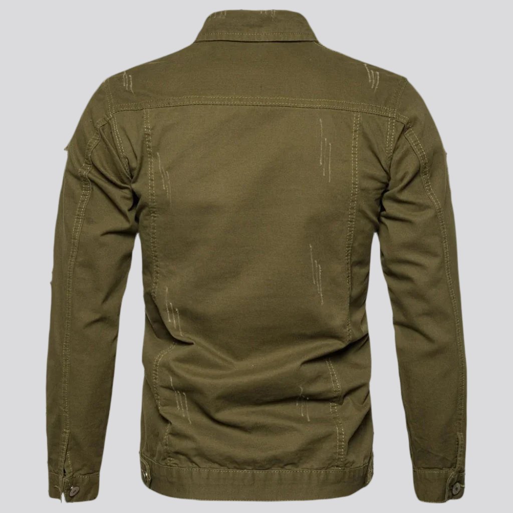 Chaqueta vaquera ajustada y rasgada para hombre