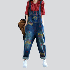 Stylish print women denim dungaree