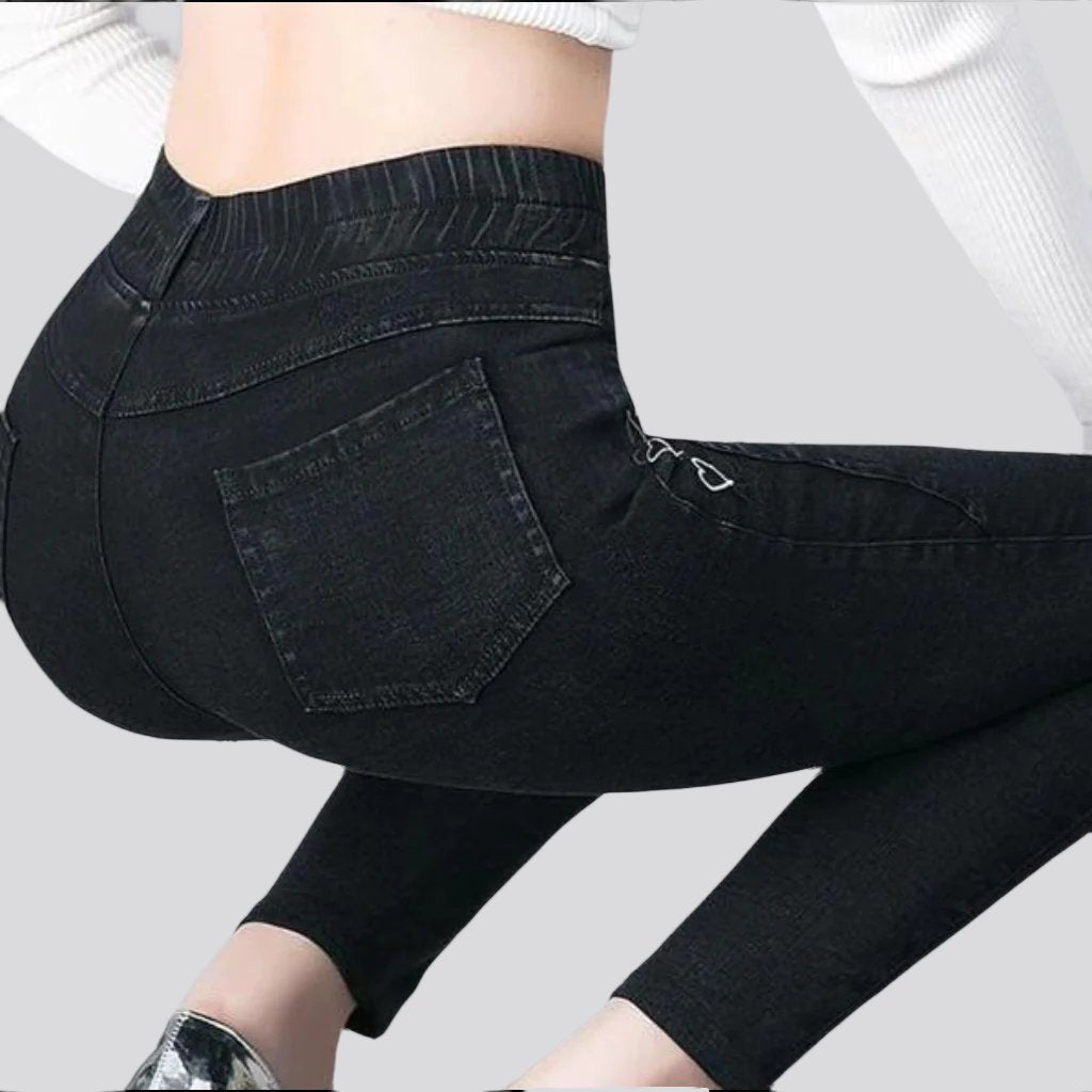 Street women heart jeans