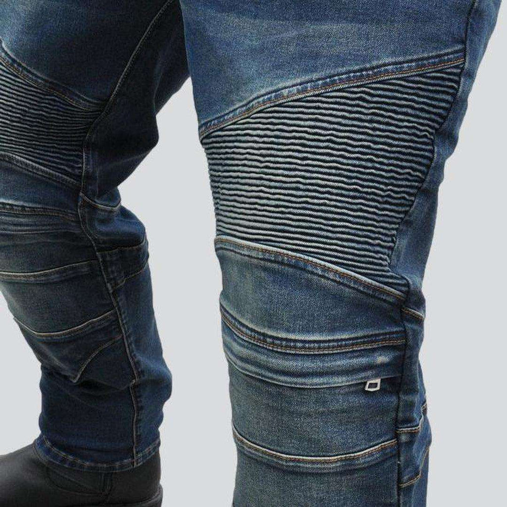 Casual biker jeans for men