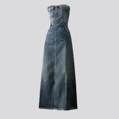 Vintage langes Jeanskleid für Damen