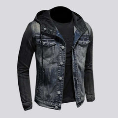 Hooded men denim jacket