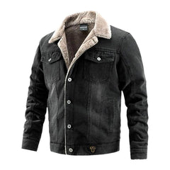 Warm men jeans jacket