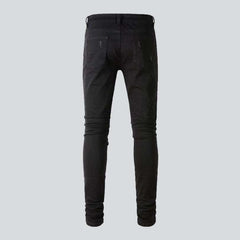 Crystal color patch men jeans