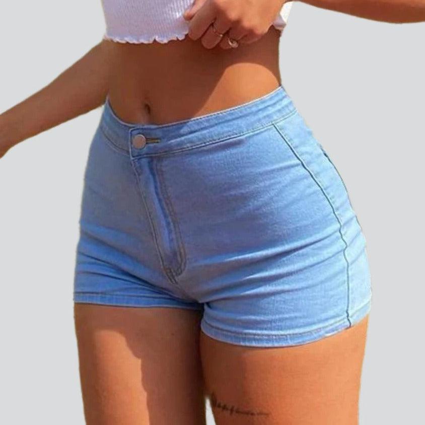 Stretchy skinny women denim shorts