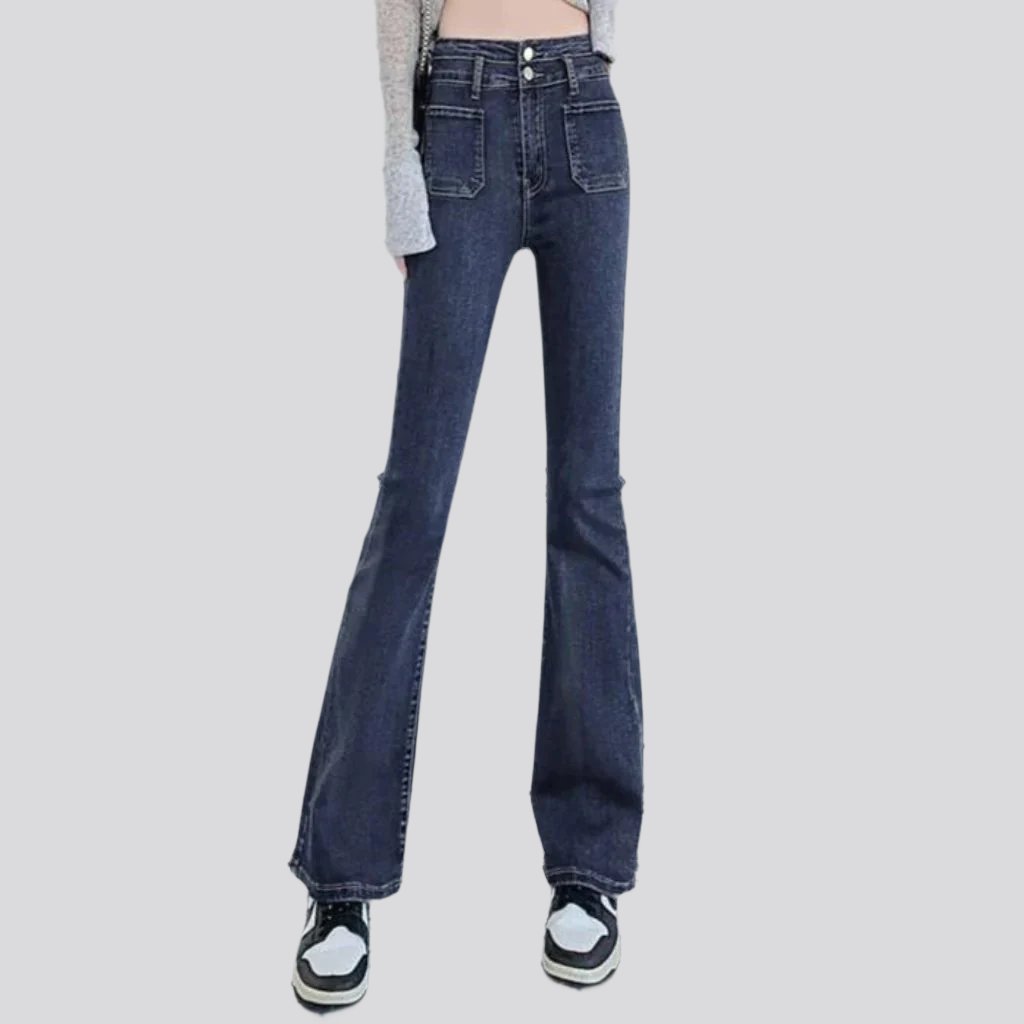 Stonewashed Damen High-Waist-Jeans