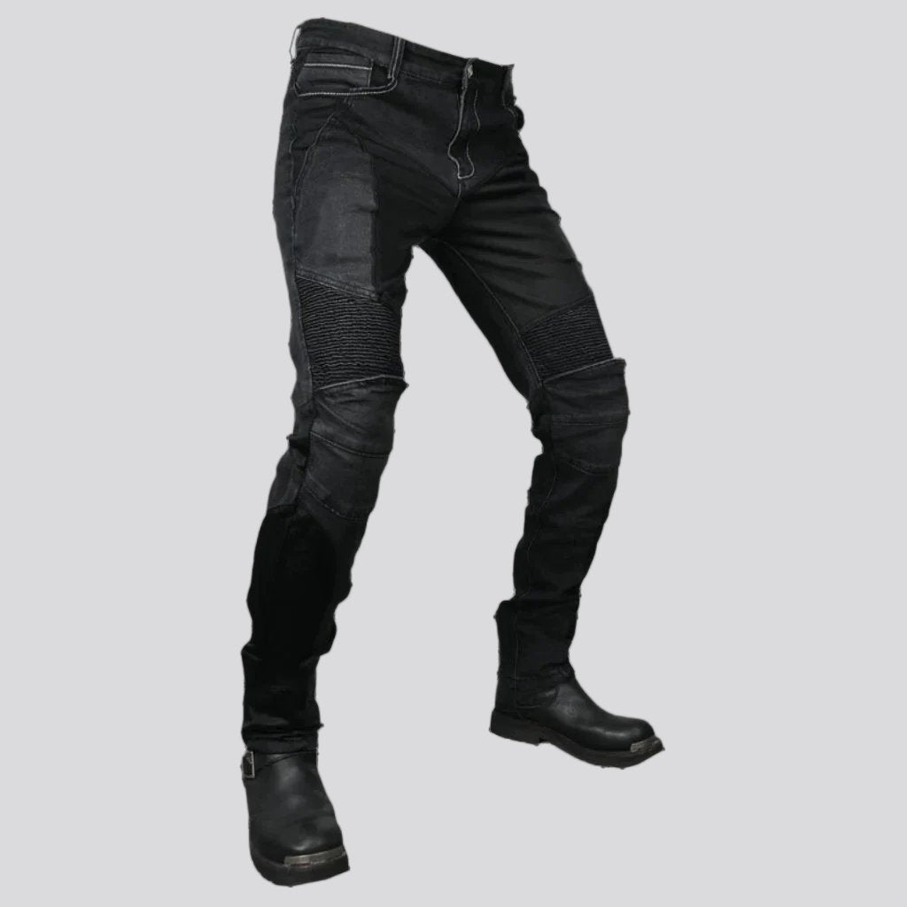 Color protective men moto jeans