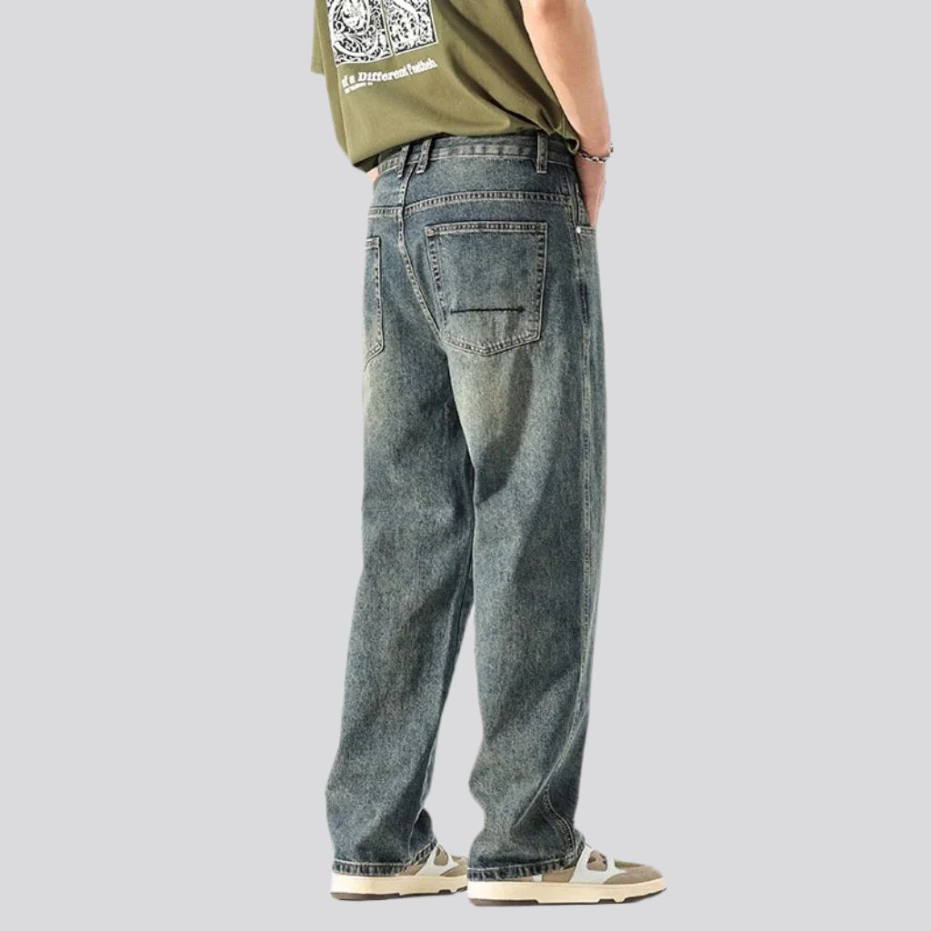 Mid-waist men vintage jeans