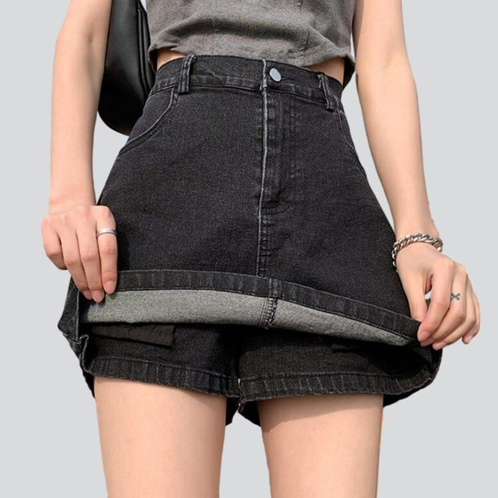 Simple skort denim skirt