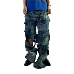 Baggy Herren Mid-Waist Jeans