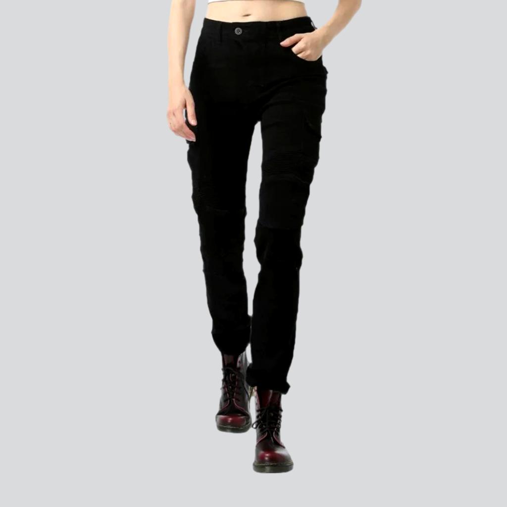 Slim women motorcycle jeans