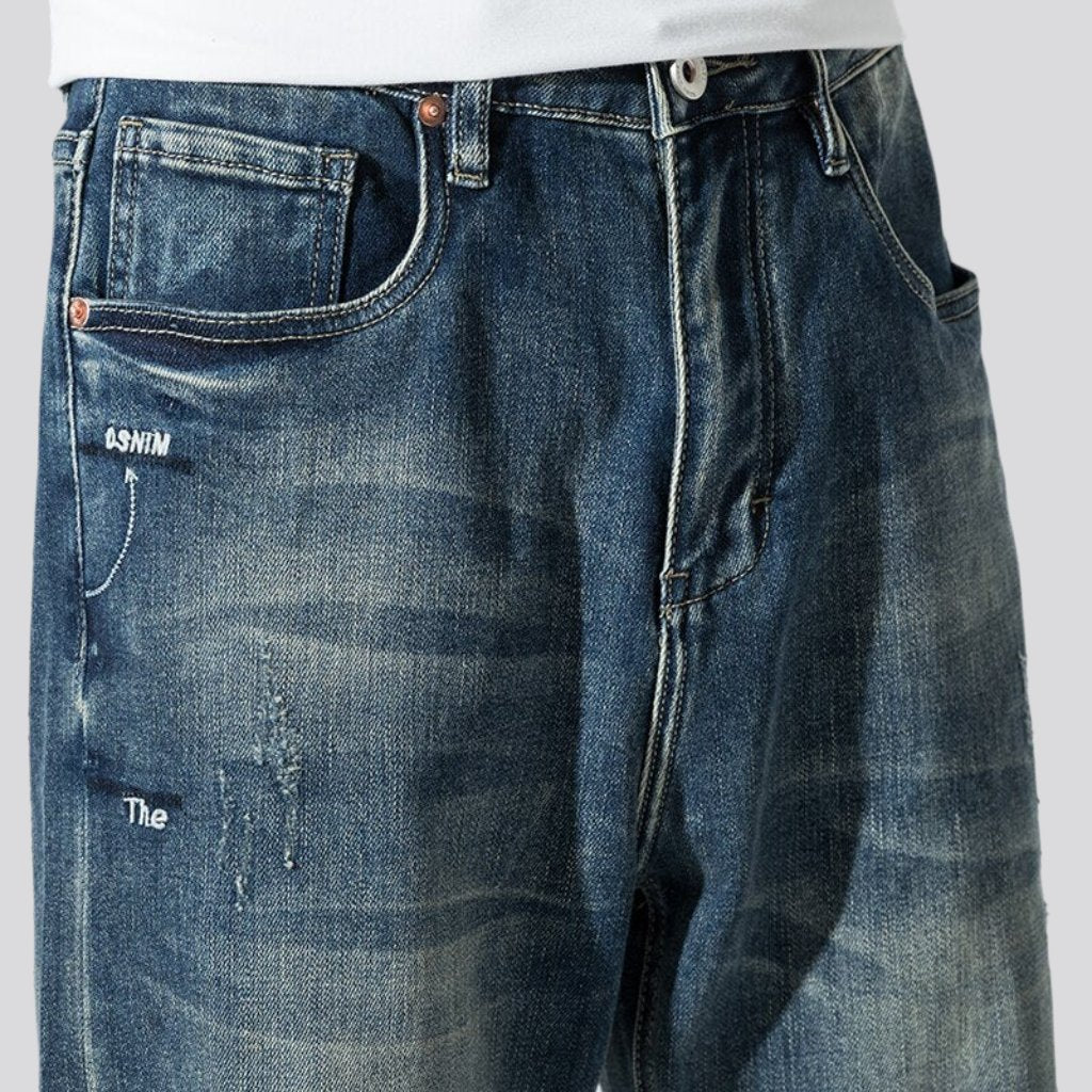 Baggy men sanded jeans