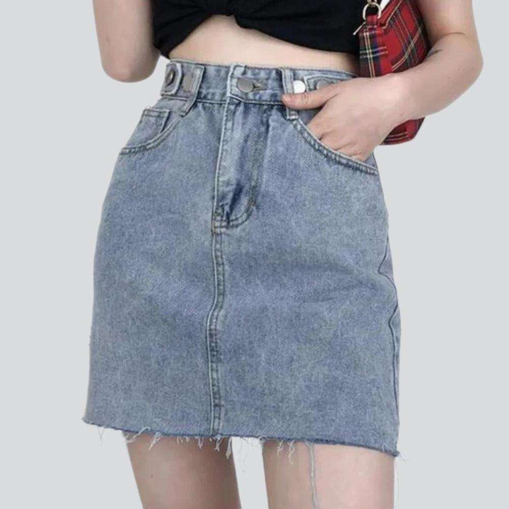 Mini-Jeansrock mit verstellbarem Bund